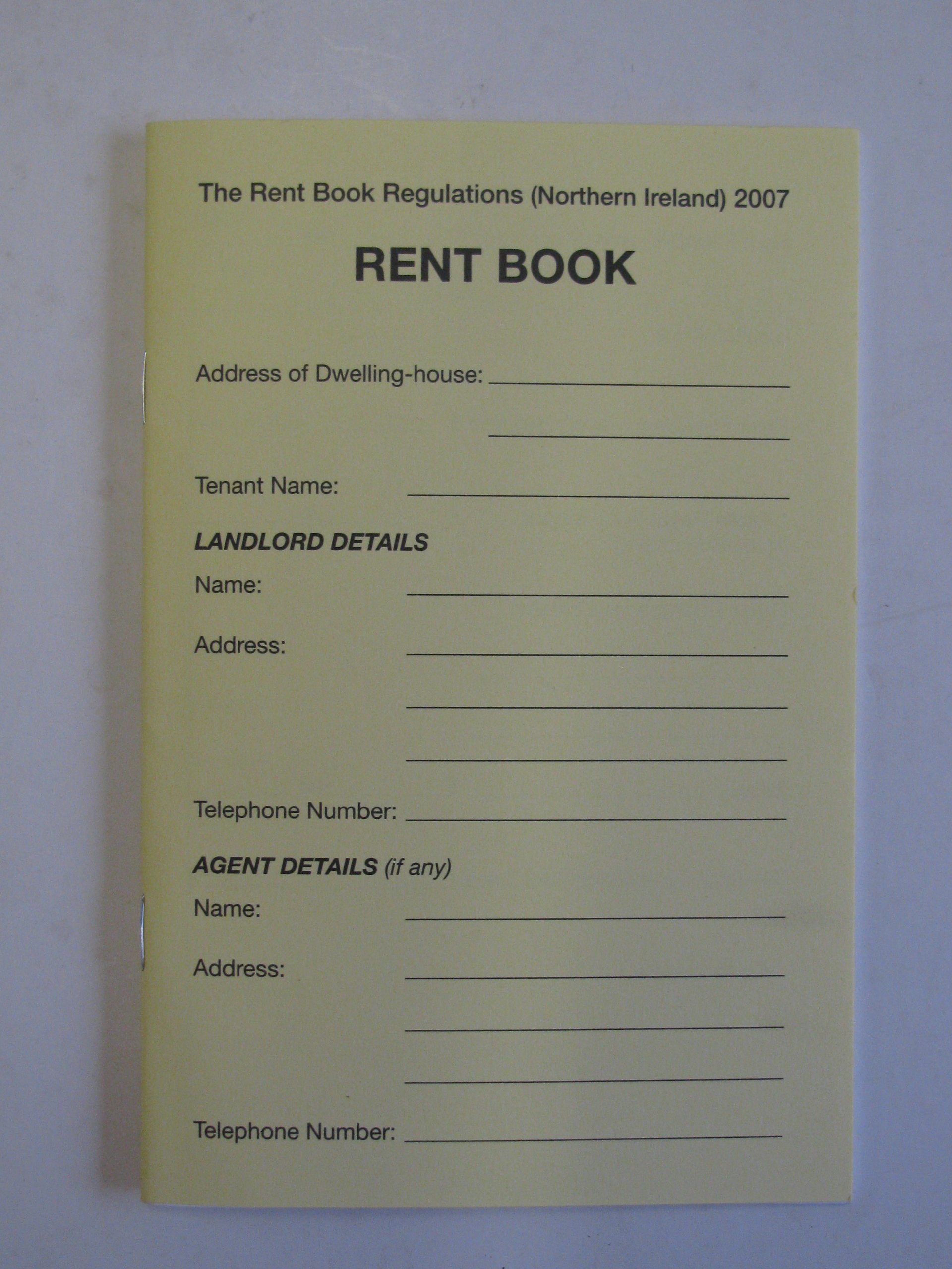 Rent Book The Rent Book Regulations (Northern Ireland) 2007 New ...