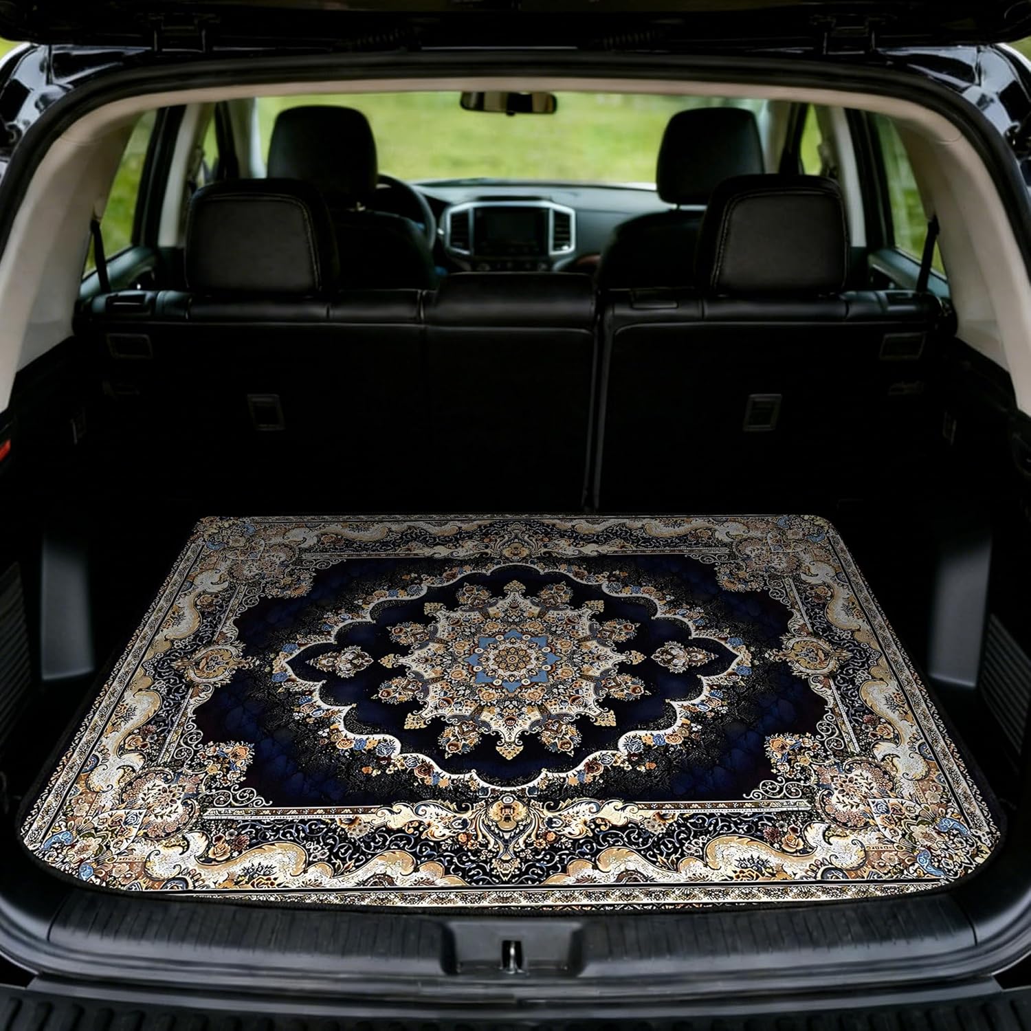 Car Trunk Mat - Universal Size 29" x 39", Floral Pattern Cargo Liner, Car Accessory for SUVs/Sedan/Wagons, Durable Protective Mat, Trunk Liner for Families/Travel Enthusiasts (Flowers-2)