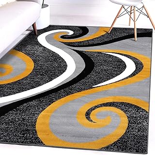 0327 Yellow 5'2x7'2 Area Rug Carpet Large New