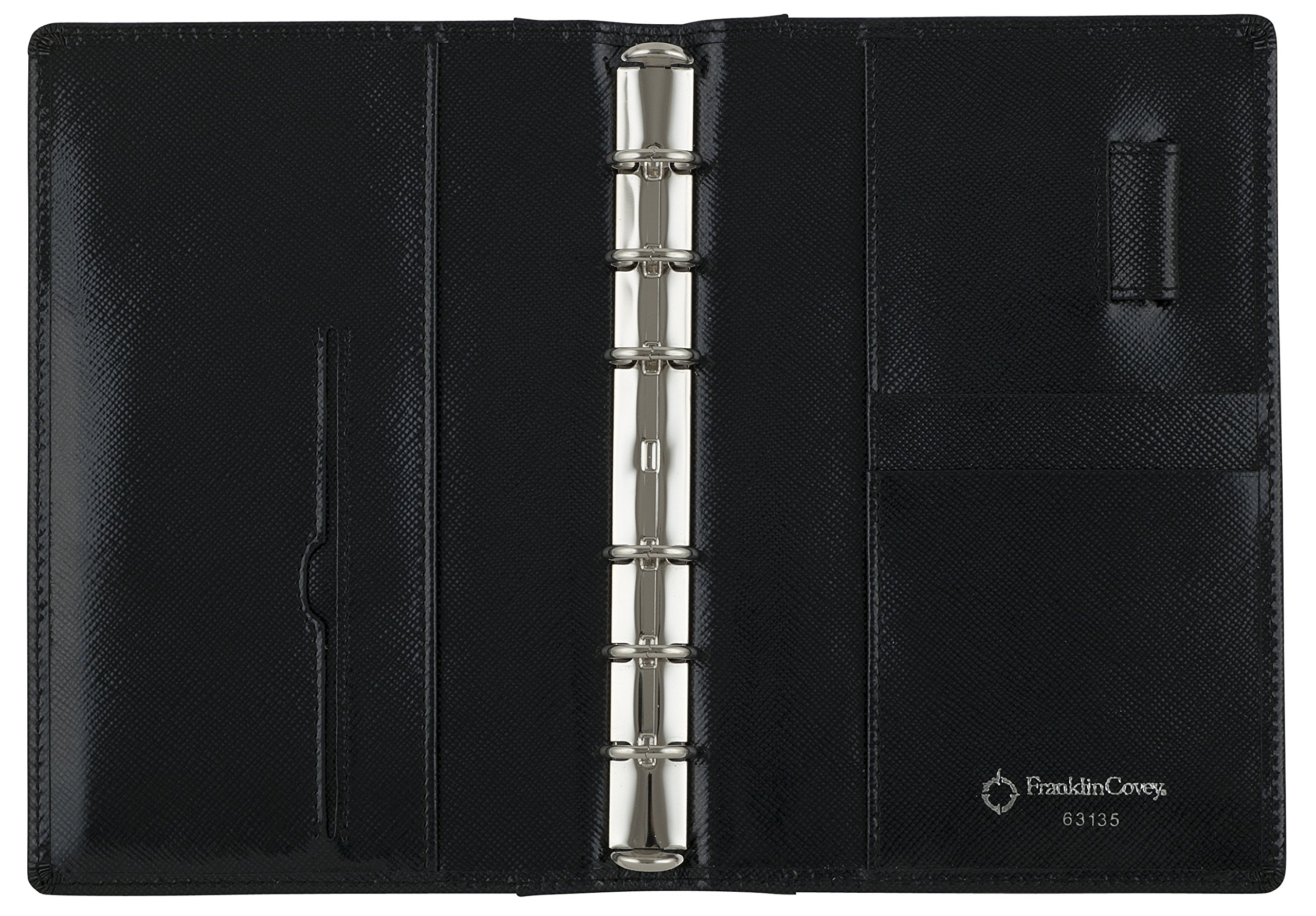 フランクリン・プランナー シンセティックレザー・バインダー 23mm ブラック レッド コンパクトサイズ 65741 180レザー・バインダー｜フランクリン・プランナーのシステム手帳 フランクリン・プランナー シンセティックレザー・バインダー 23mm ブラック  レッド コンパクトサイズ 65741
