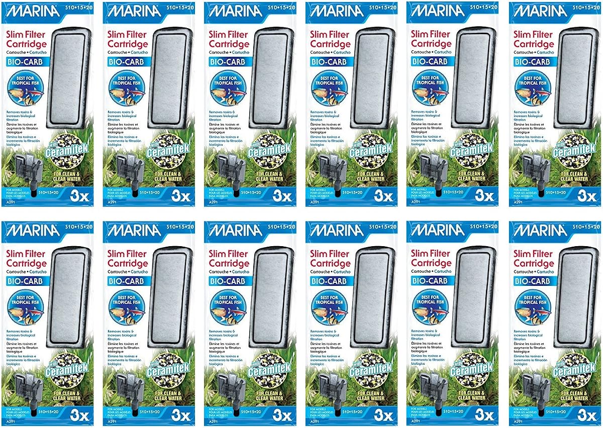 Marina Slim Filter Carbon Plus Ceramic Cartridge, 36-count | Marina Slim Carbon Filter With A Ceramic Cartridge