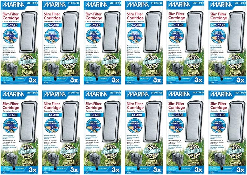 Marina Slim Filter Carbon Plus Ceramic Cartridge, 36-count | Marina Slim Carbon Filter With A Ceramic Cartridge
