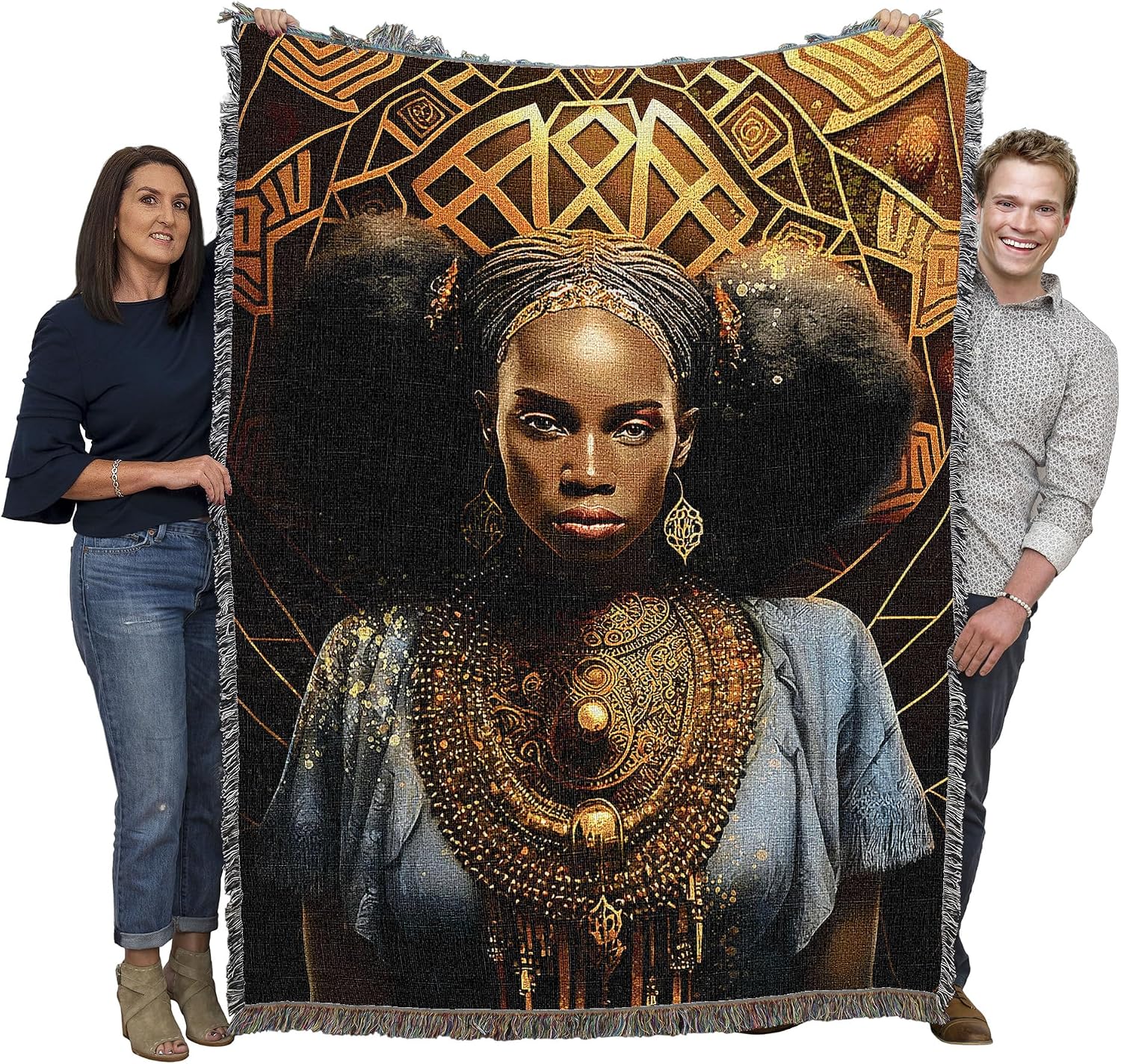 Pure Country Weavers African Excellence - Tapestry Throw Blanket Woven from Cotton - Made in The USA (72x54)