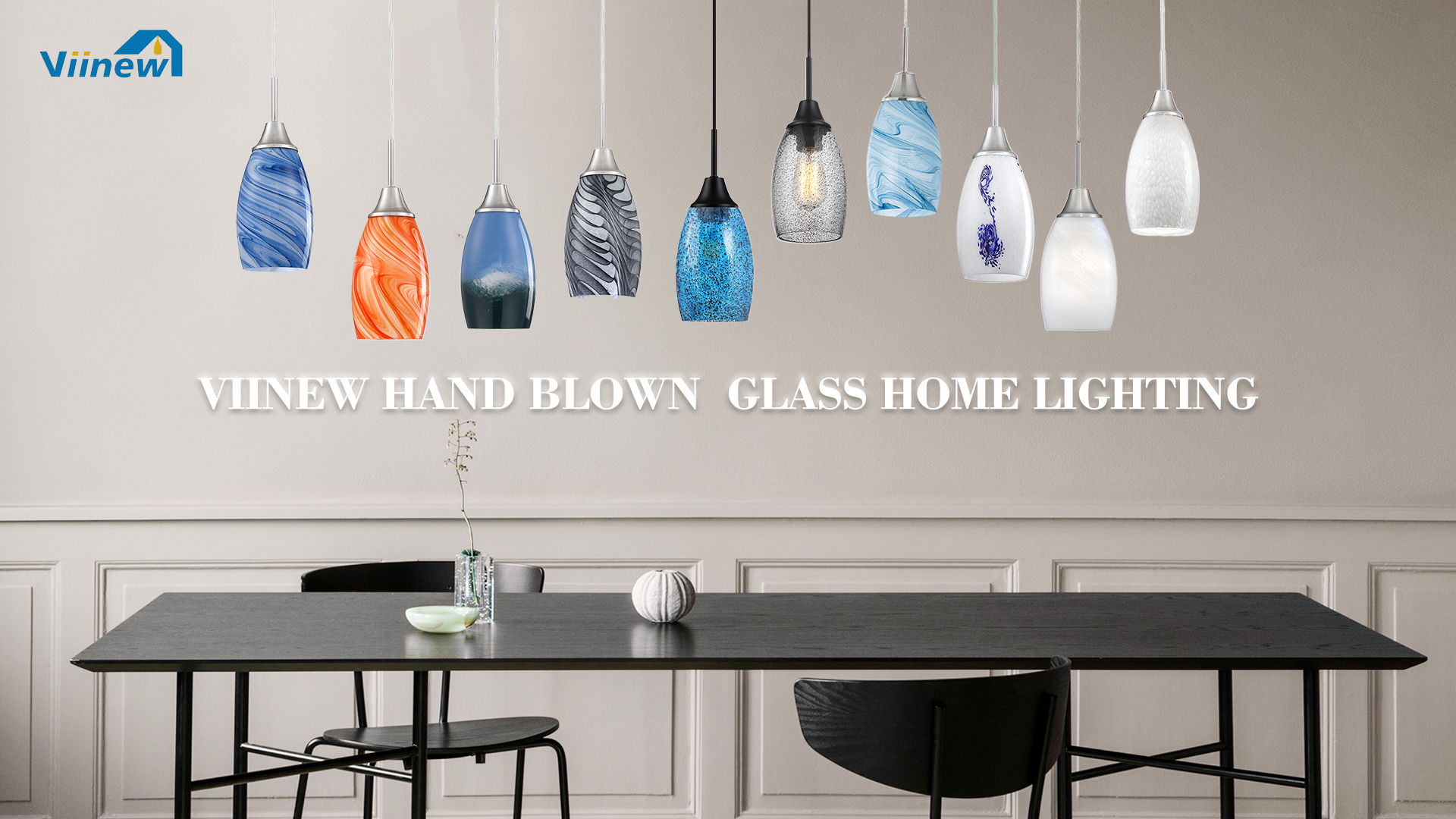 Image of Viinew 3-Pack Glass Pendant Light,Mini Milk White Glass Pendant Light