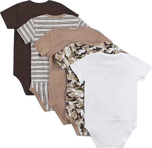 Miniatura 2 de Hanes Ultimate Flexy - Body de manga corta para bebés paquete de 5 unidades marrónbronceado 12-18 meses de EE UU MarrónMarrón Tan