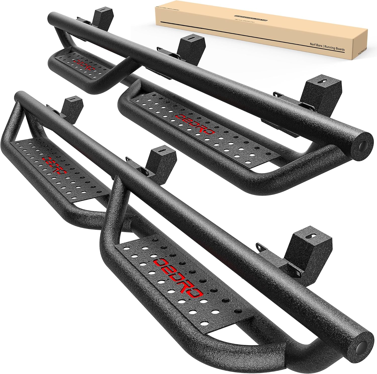 AUTOSAVER88 Running Boards Compatible with 2018-2026 Jeep Wrangler JL 4 Doors, Drop Side Steps Rails, Black Bolt-On Nerf Bar