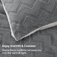 Vista 5 de BEDELITE Fluffy King Size Comforter Set - Super Soft Sherpa Grey Comforter for King Size Bed, Luxury Warm Bedding Set for Winter, Fuzzy Bed Set 3