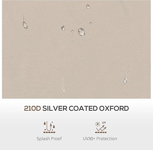 Miniatura 3 de Outsunny Funda de repuesto para toldo desplegable de 11 x 11 pies, cubierta de toldo de 2 niveles, protección UV 30+, beige, solo cubierta superior