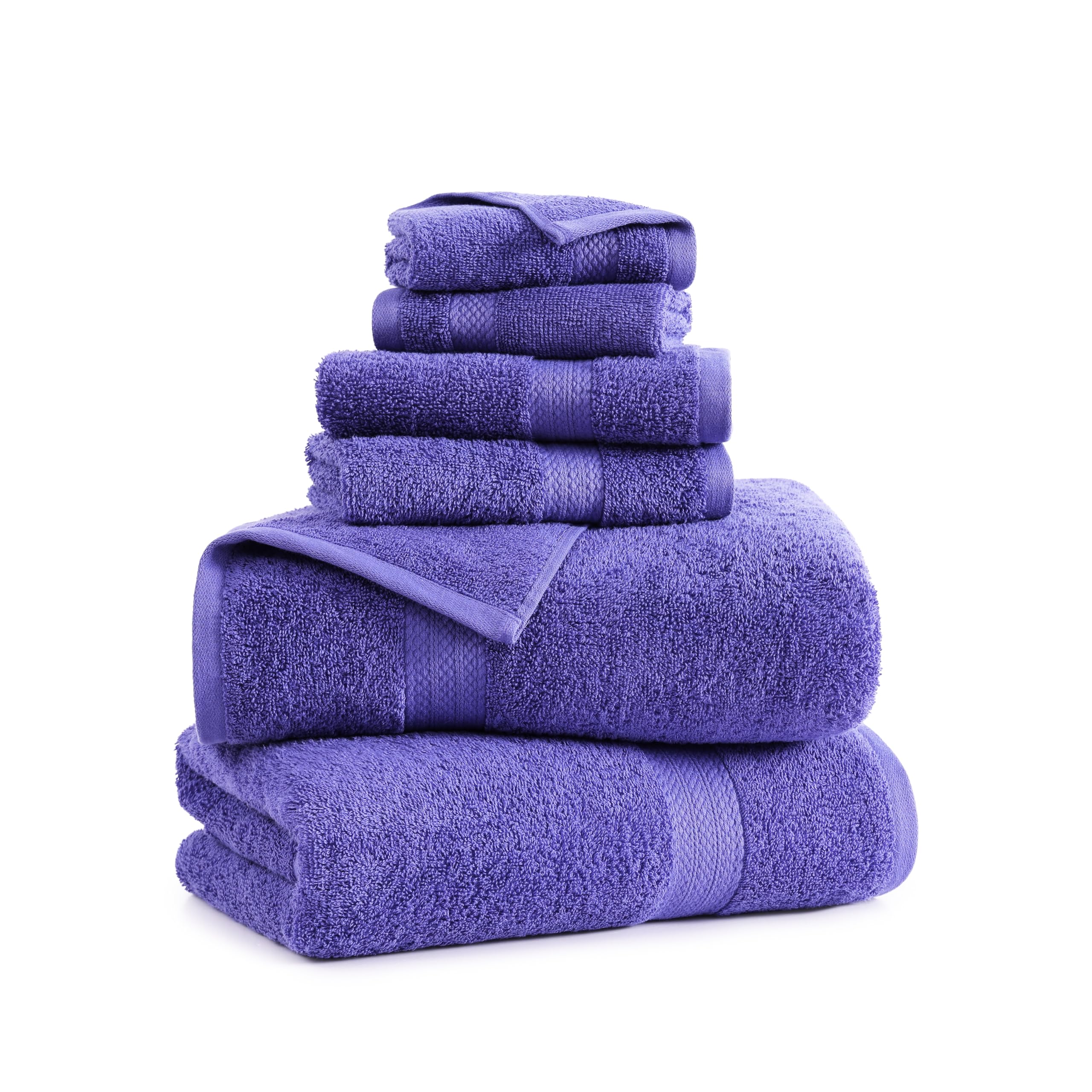 LANE LINEN6 PC Bath Towel Set - 100% Cotton Bathroom Towels, Extra Large Bath Towels, Hotel Towels, 2 Bath Towels Bathroom Sets, 2 Hand Towel for Bathroom, 2 Wash Cloths for Your Body - Blue Irish
