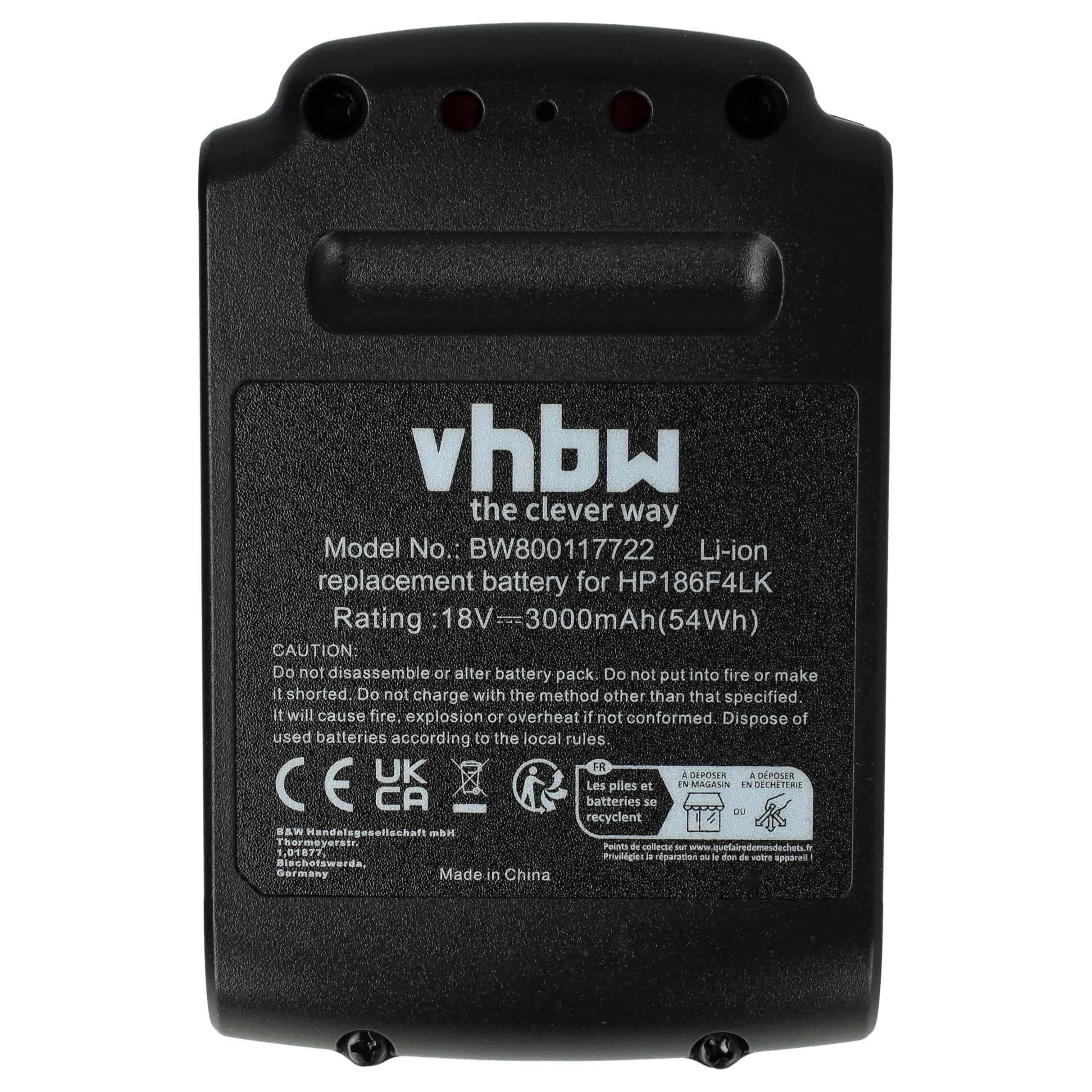 vhbw 2x batteria sostituisce Black & Decker BL4018, BL3020 per utensile elettrico (3000 mAh, Li-Ion, 18 V)