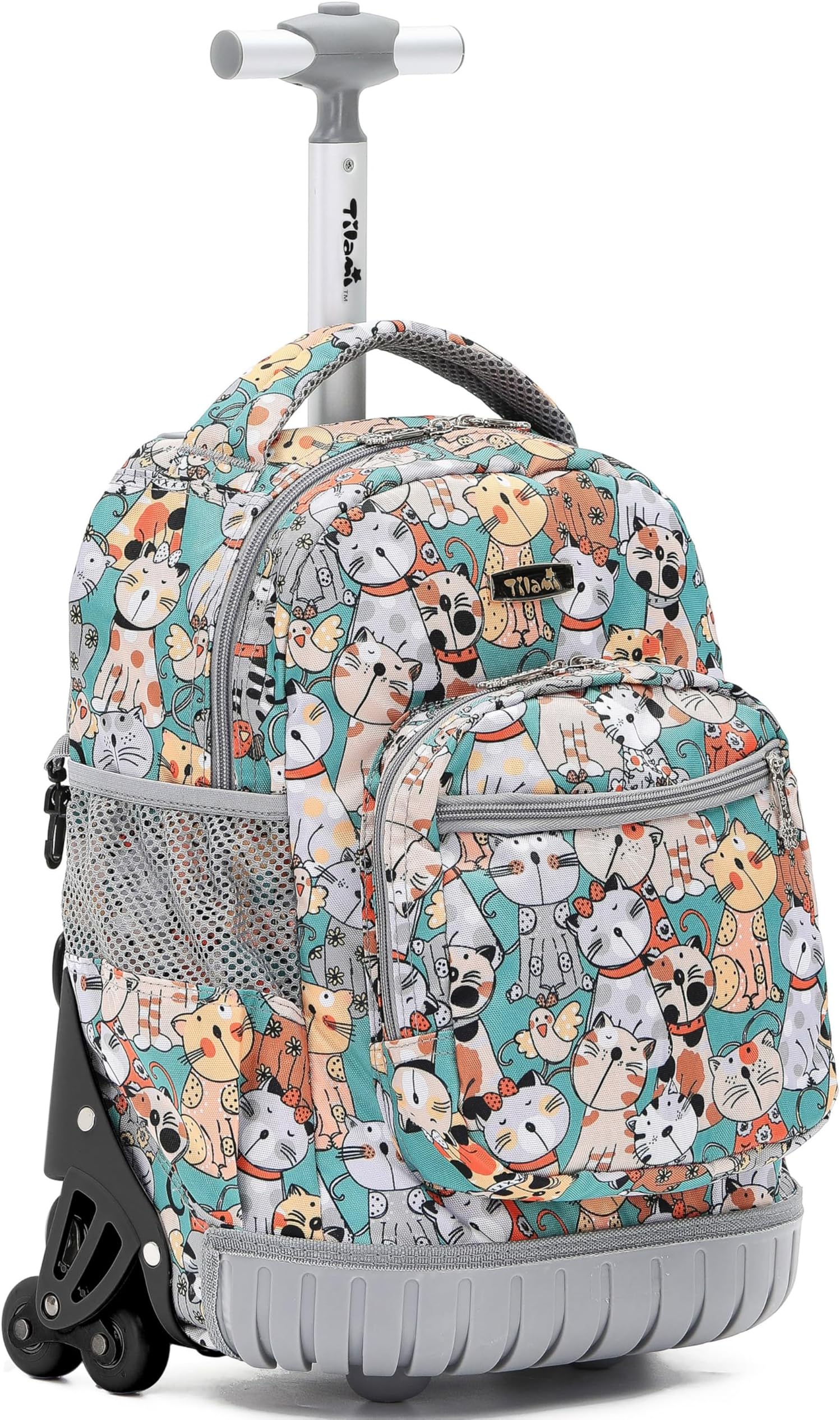 NEW TILAMI 18 Inch Rolling Backpack with Wheels for Girls and Boys Kids Laptop Backpack School Travel