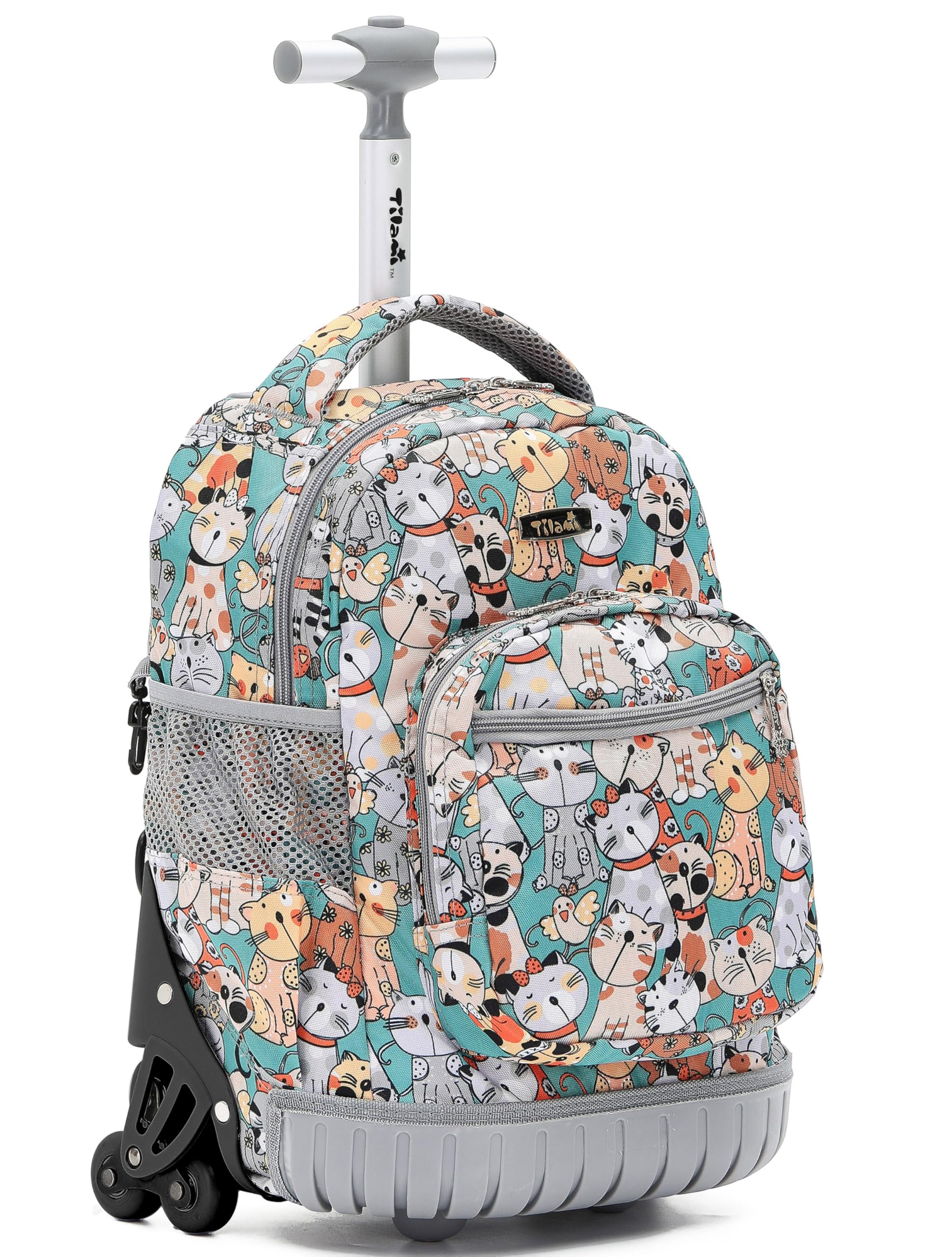 NEW TILAMI Rolling Backpack with Wheels for Girls Boys 18 Inch Kids Laptop Backpack School Travel