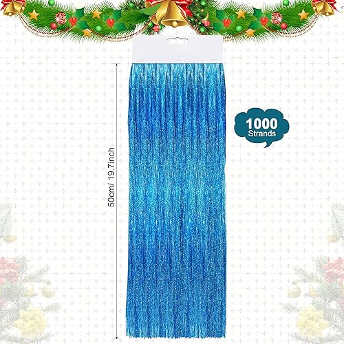 Miniatura 4 de Boao Guirnalda de flecos de oropel iridiscente de 10000 hebras para decoración de árbol de Navidad, suministros de fiesta de graduación, decoración