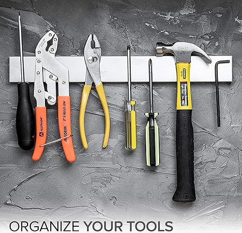 Miniatura 3 de Modern Innovations Barra de cuchillos magnética de acero inoxidable de 16 pulgadas úsalo como soporte para cuchillos estante para cuchillos tira de