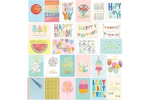 24-Pack Birthday Cards: Holographic Birthday Assortment for Kids