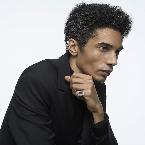 Miniatura 6 de SWAROVSKI Colección de joyería de anillos Mesmera, acabado de rodio, cristales transparentes