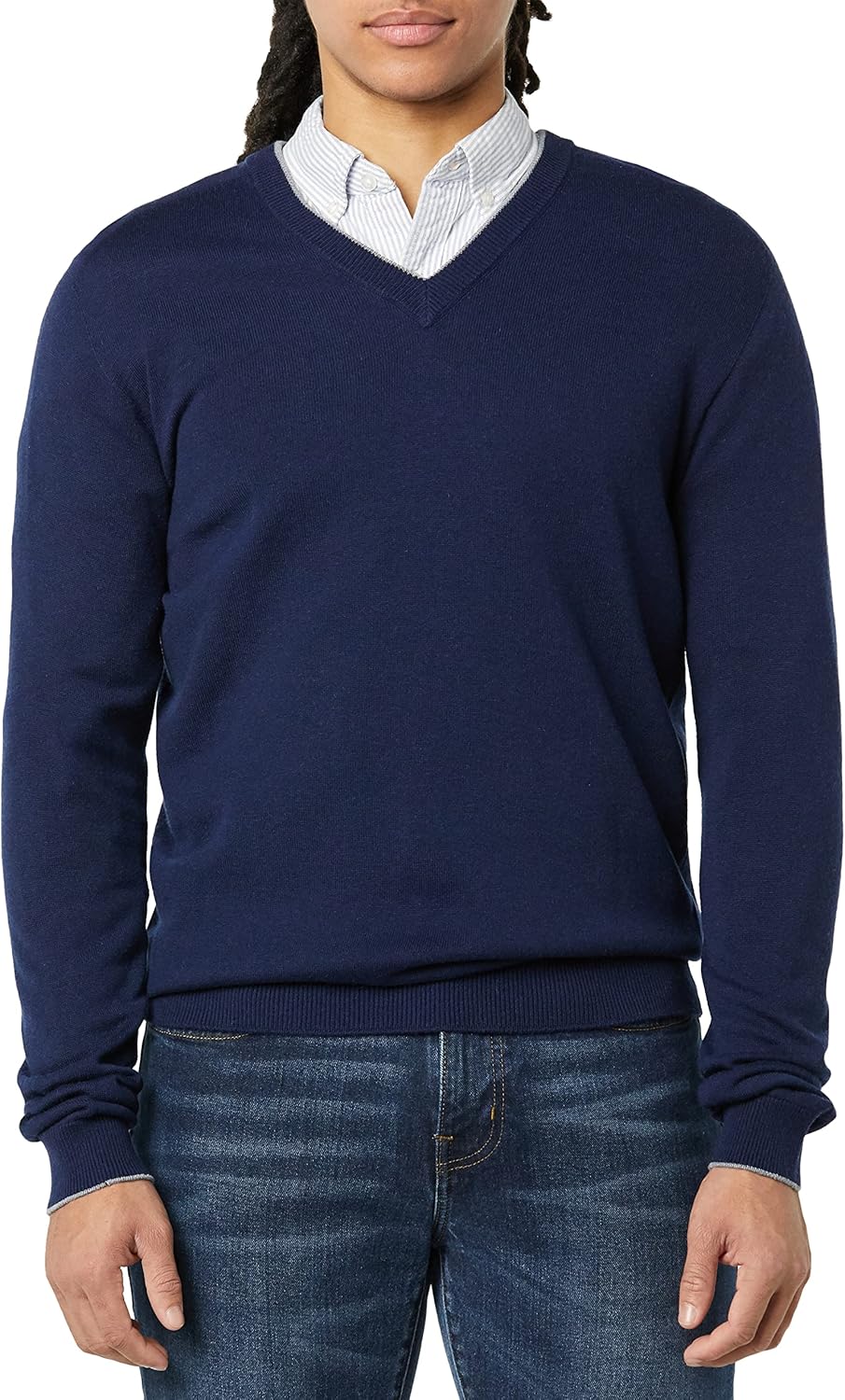 Men's 3D Fine Gauge V-Neck Sweater