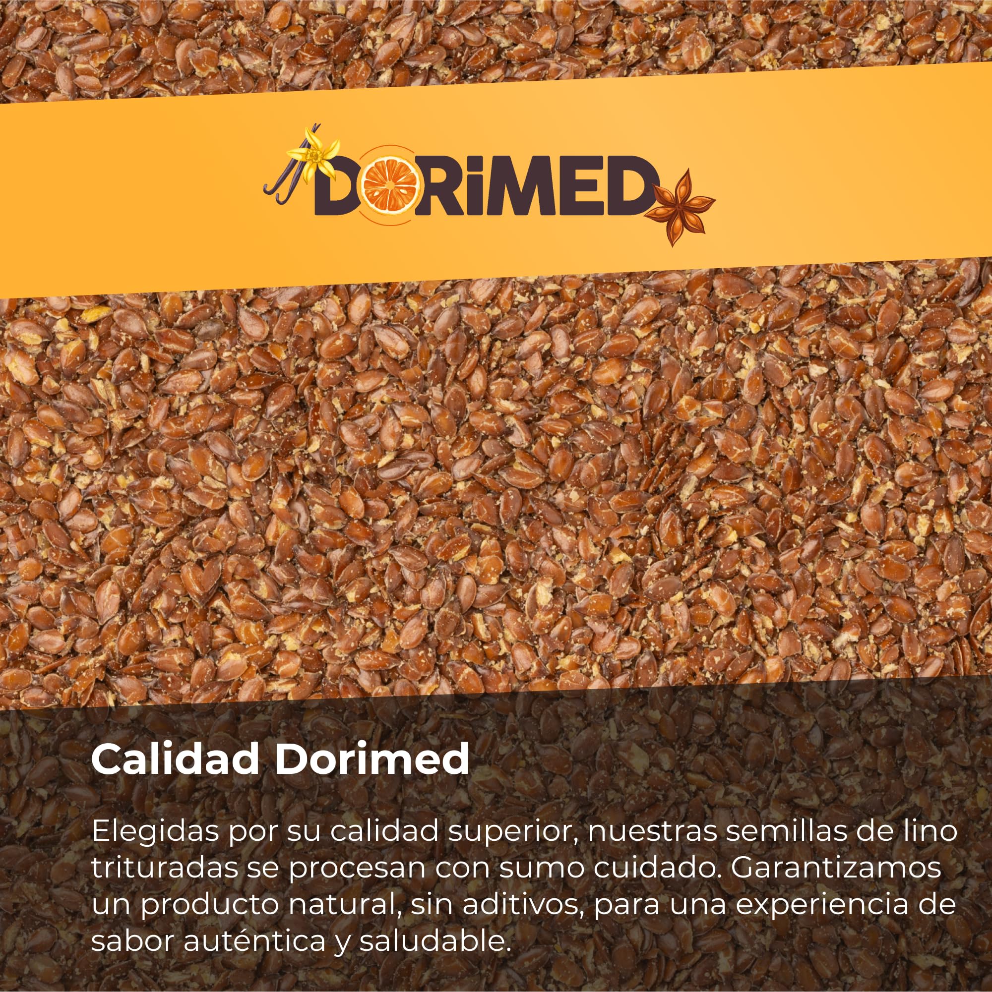 Semillas de Lino Trituradas 1 kg | Linaza Trituradas 1 Kg I Semillas de Cereal Marrón Molidas | Ideal para tomar en Cucharadas y Recetas | De Origen Natural Sin OGM | Vegetarianos Y Veganos | Dorimed