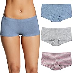 womens Boyshort Underwear, Stretch Cotton Boyshort Panties for Women, Assorted, 3-pack