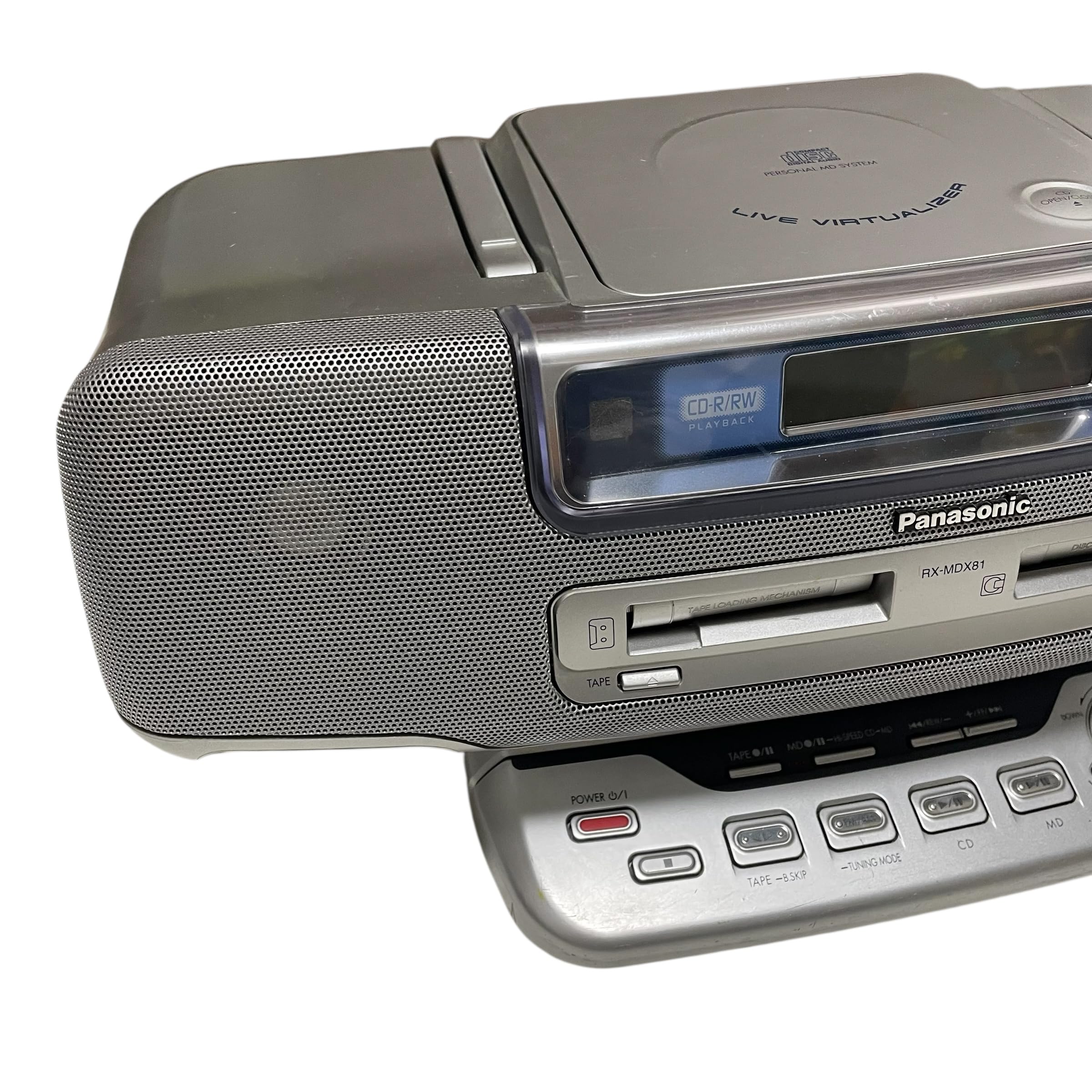 美品　パナソニック　CD・MD・カセットデッキ ラジオ付き　ホワイト Amazon.co.jp: パナソニック MDラジカセ RX-MDX81-S : 家電＆カメラ