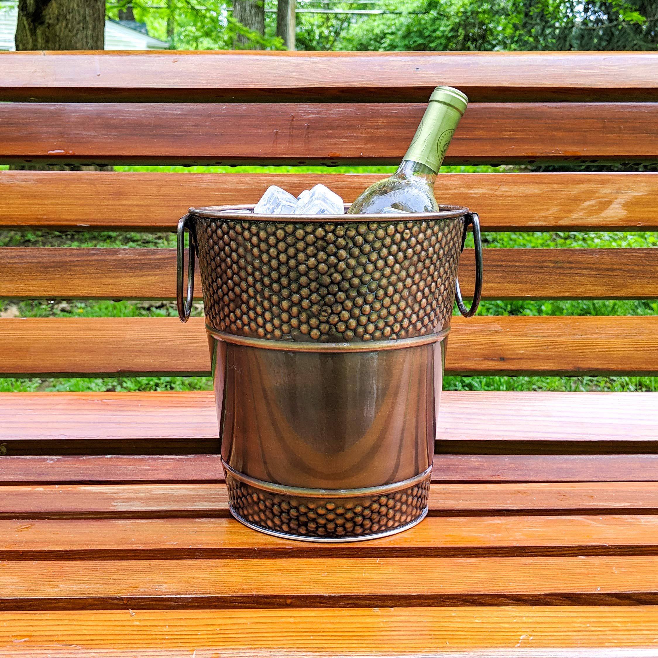 Party Drink Holder BREKX Berkshire Copper Finish Wine Bucket - 5 Quart ...