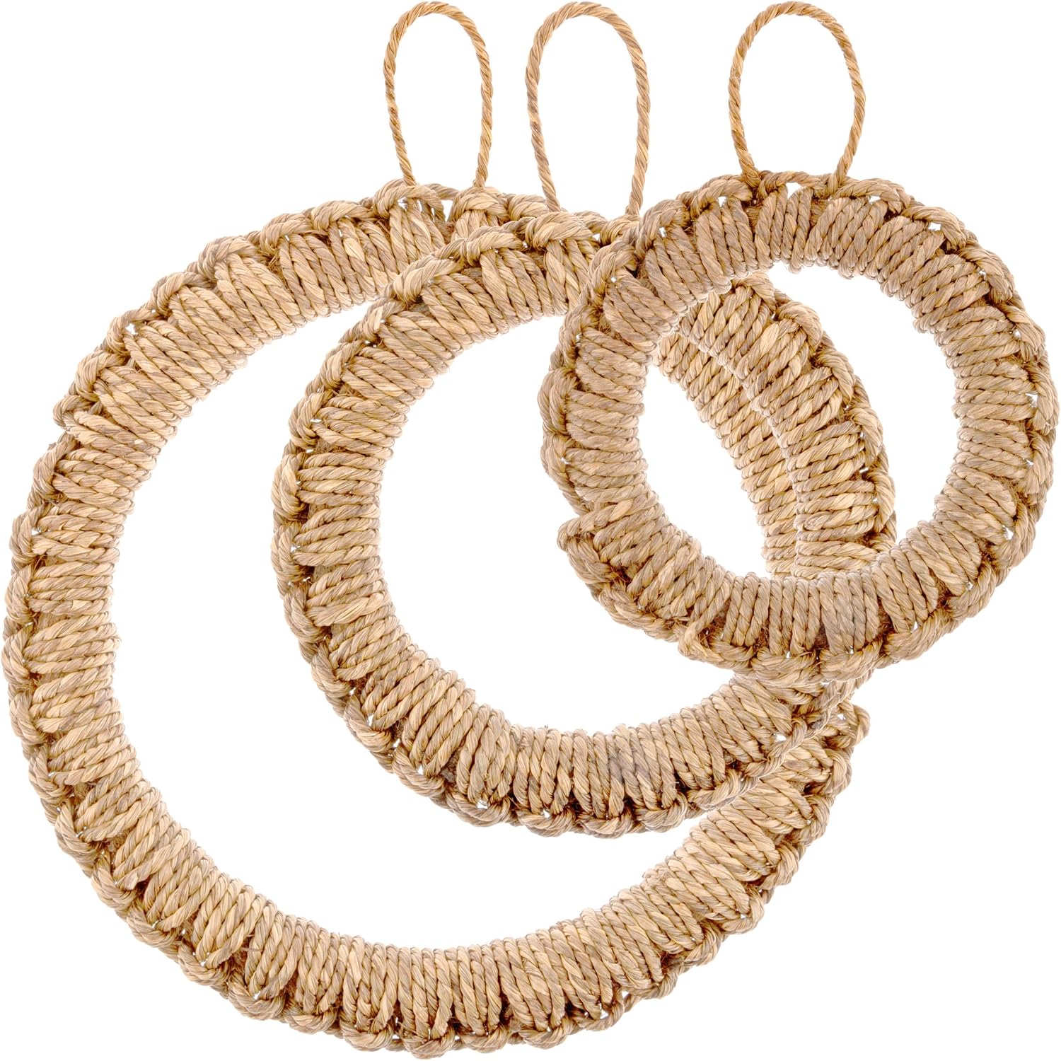 Karma, Trivets Round Jute Woven Set of 3, Handwoven Trivet Mat for Duch Oven, Hot Pots, Pans, Teapot and Tabletop, Blonde