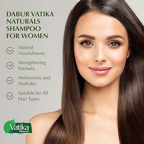 Miniatura 6 de Dabur Vatika Naturals Champú para mujeres, nutre y rejuvenece tu cabello natural, fortalece e hidratante para cabello rizado, cabello dañado, todo