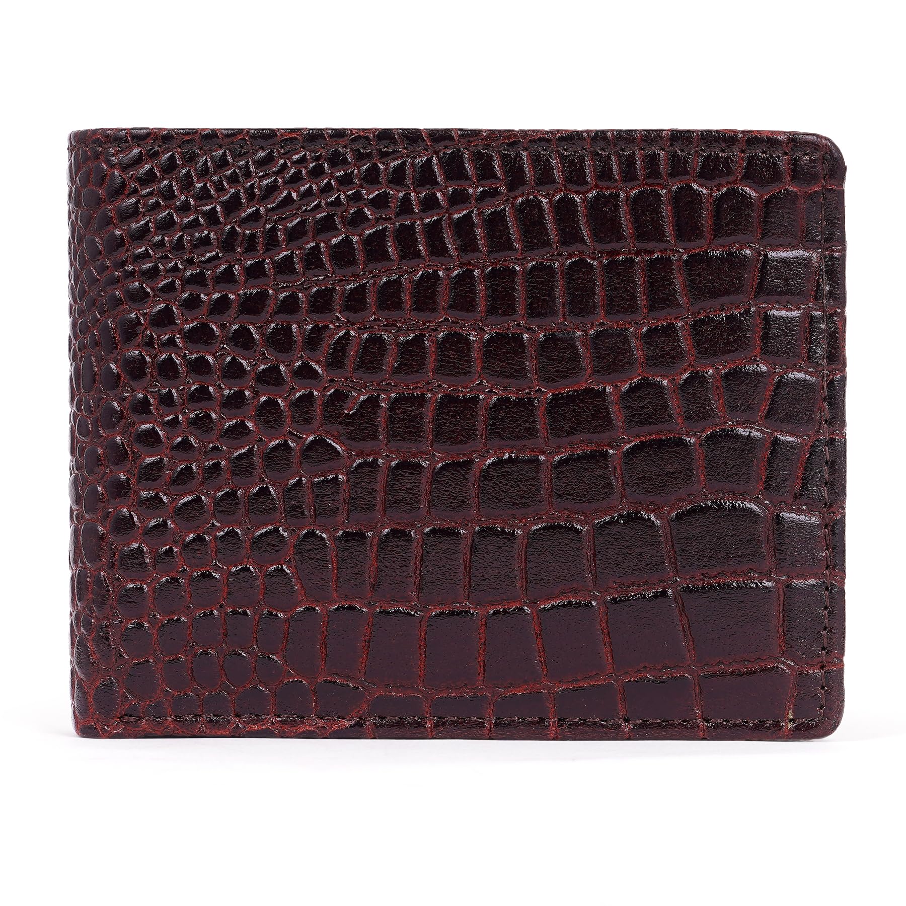 richsign leather accessories 100% Full Grain Nautral Genuine Pure Original Buff Leather Purse Wallet for Man Mens with Coin Pockets Bifold. 6 Card Slots, 2 Currency Slots, 1 ID Window & 2 Hidden Pockets (Brown-CRO)-picture-11
