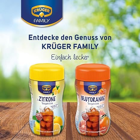 Krüger Tea Drink Lemon 8 Litre Capacity (1 x 400 g Tub)