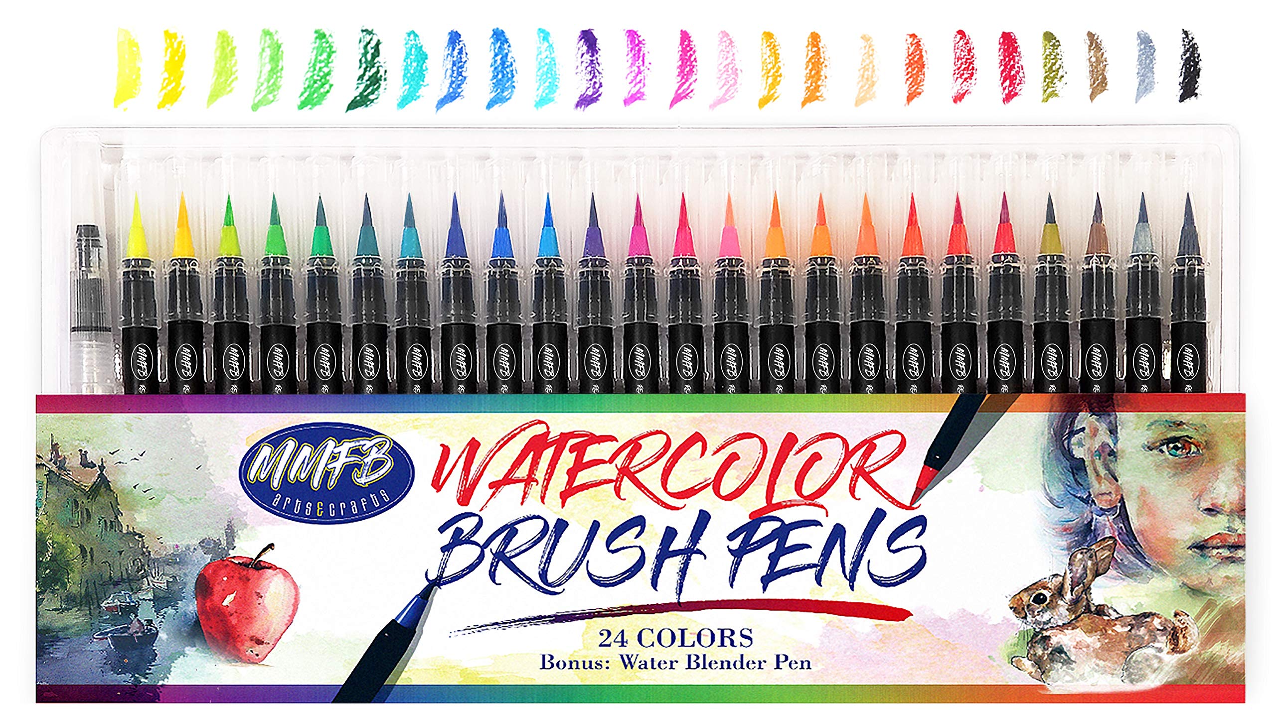 Buy Real Brush Pens Set 24 Colors Pack Flexible Brush Tip w/ Bonus
