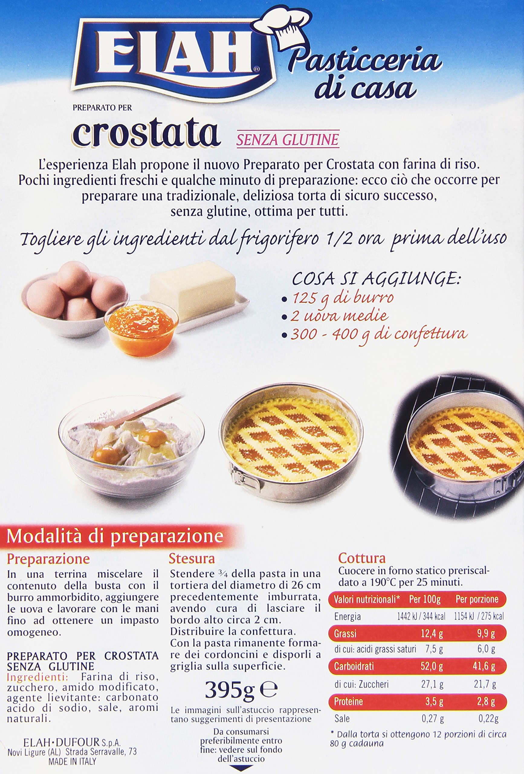 Elah Preparato Per Crostata Senza Glutine 395 G