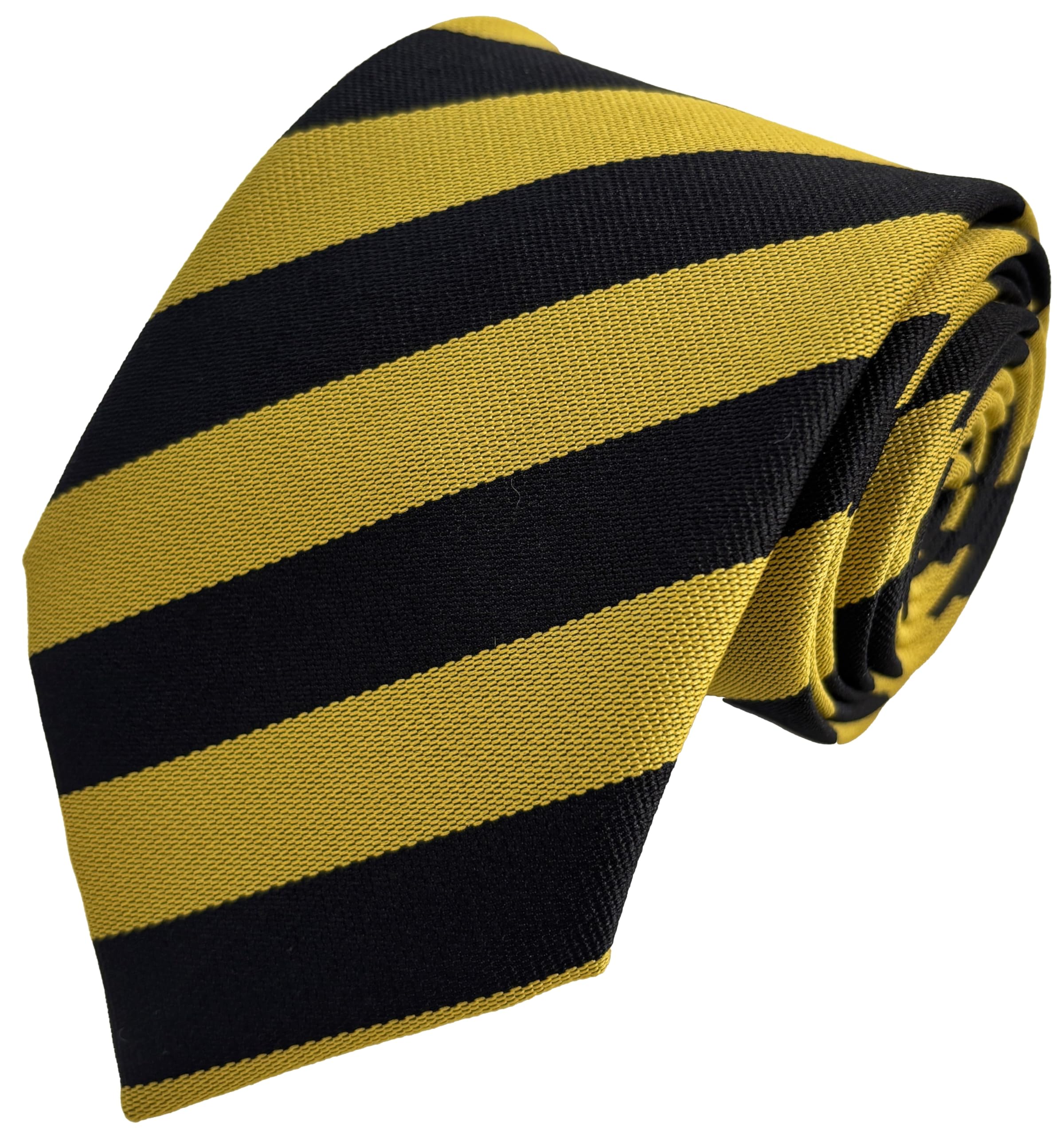 Great British Tie Club School Ties (23 Block Stripe Colour Variations) (Black & Gold)