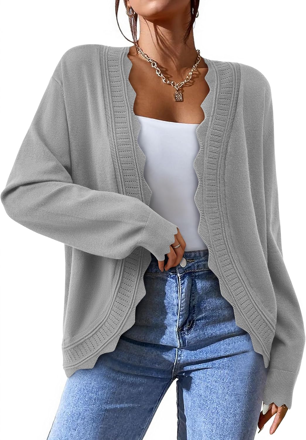 PRETTYGARDEN Cardigans for Women Lightweight Casual Long Sleeve Knitted Open Front Shrugs Sweaters 2026 Fall Clothes - Image 3