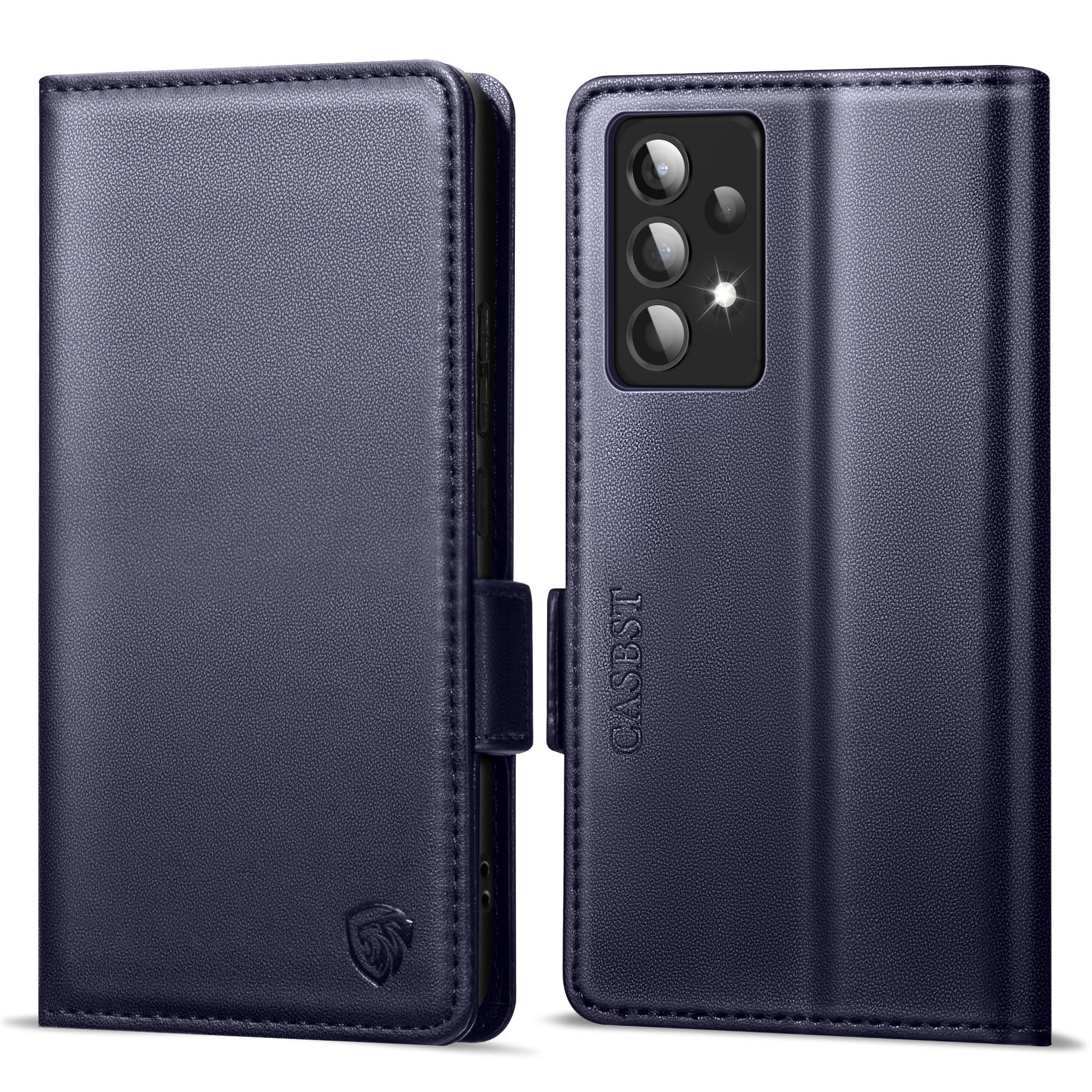 CASBST Handyhülle für Samsung Galaxy A50/A30S Hülle, Premium Leder Schutzhülle Klappbar für Samsung Galaxy A50 Flip Case mit Kartenfach Ständer Magnet Klapphülle für Samsung A50 Hülle (Schwarz)