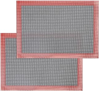 Amyandone 2-Pack Perforated Silicone Baking Mats for Half Sheet Pans - Reusable Non-Stick Oven Liners for Cookies, Bread, Pizza
