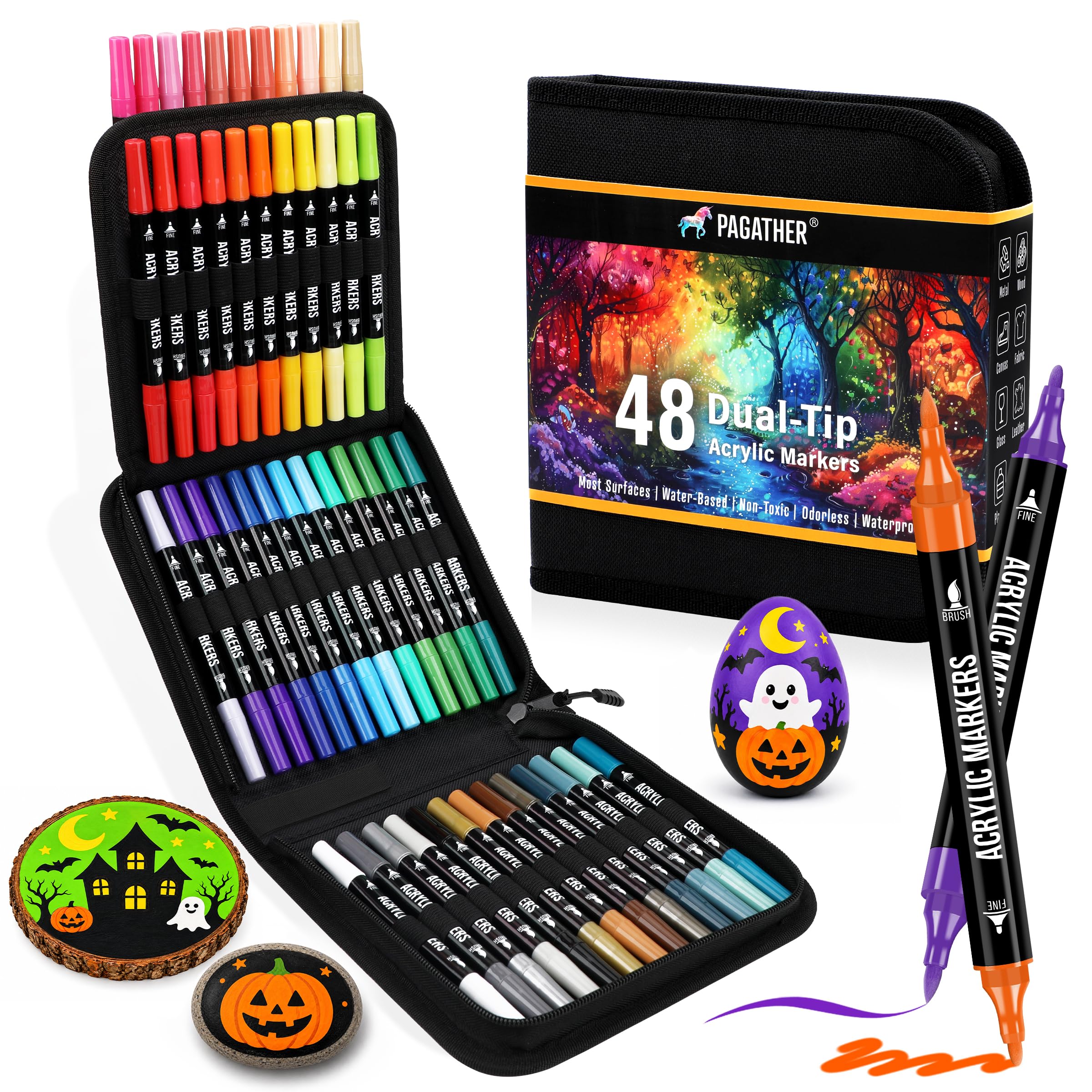 Pagather Acrylic Paint Markers - 72 Colors -12
