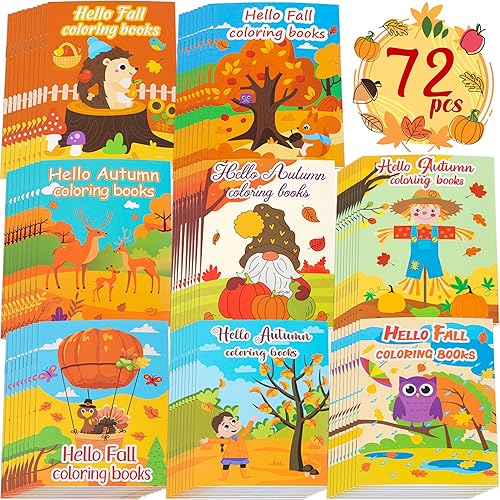 Vista 17 de 90shine 24 libros para colorear de otoño para niños, recuerdos de fiesta a granel para bolsas de regalos de 2-4, 3-5, 4-8 años