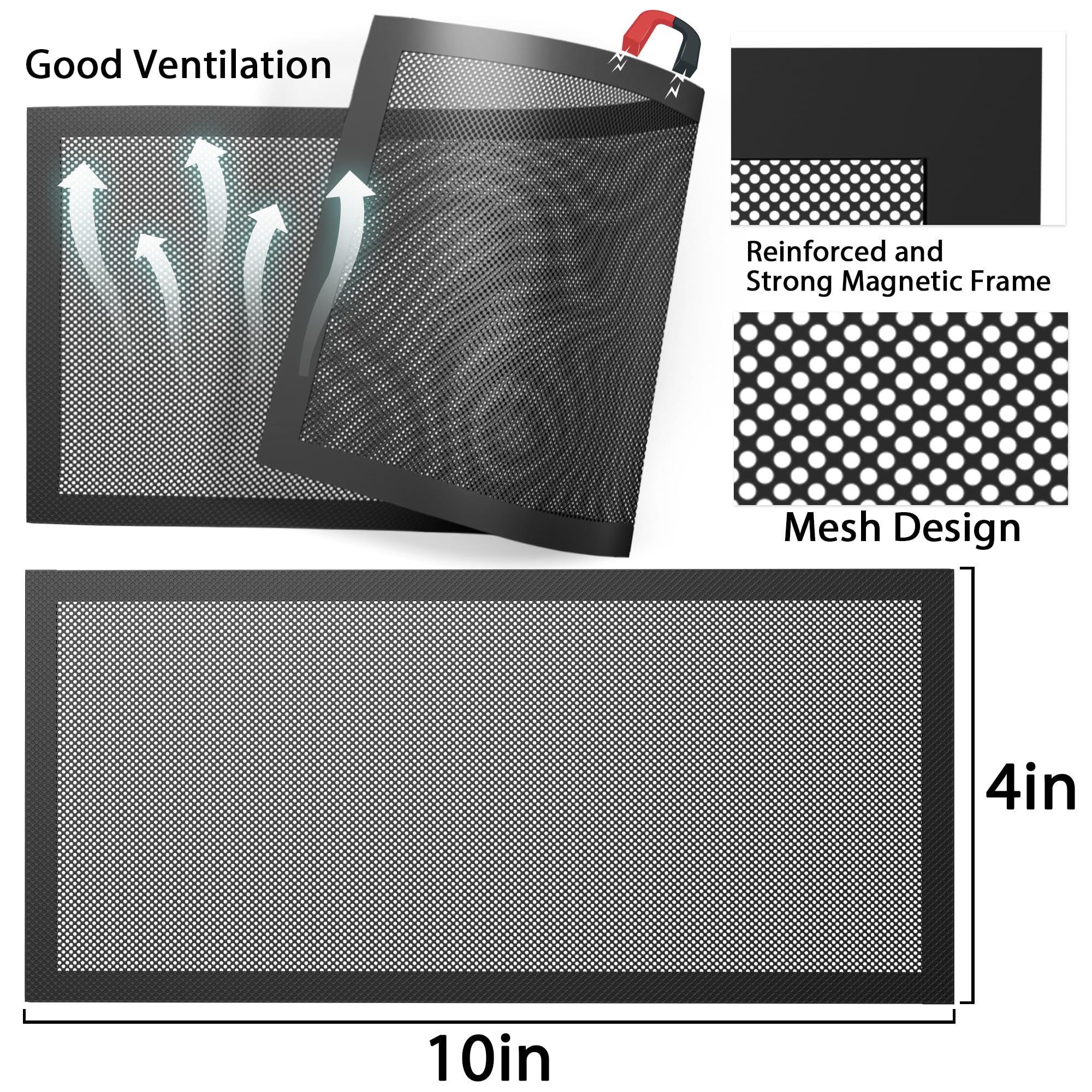 Bodenbelüftungsabdeckungen, Magnetisch – PVC-Netz, 14 X 30,5 Cm, Für Lüftungsschlitze In Boden, Wand, Decke