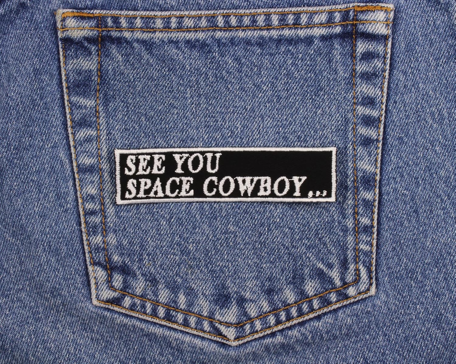 3 Iron-On Patch Pack Made in The USA: See You Space Cowboy Patch and You're Gonna Carry That Weight Badge (4" x 1", Black/White) with 321 Let's Jam Badge (3" x 2", Red/Yellow/Blue/Black)