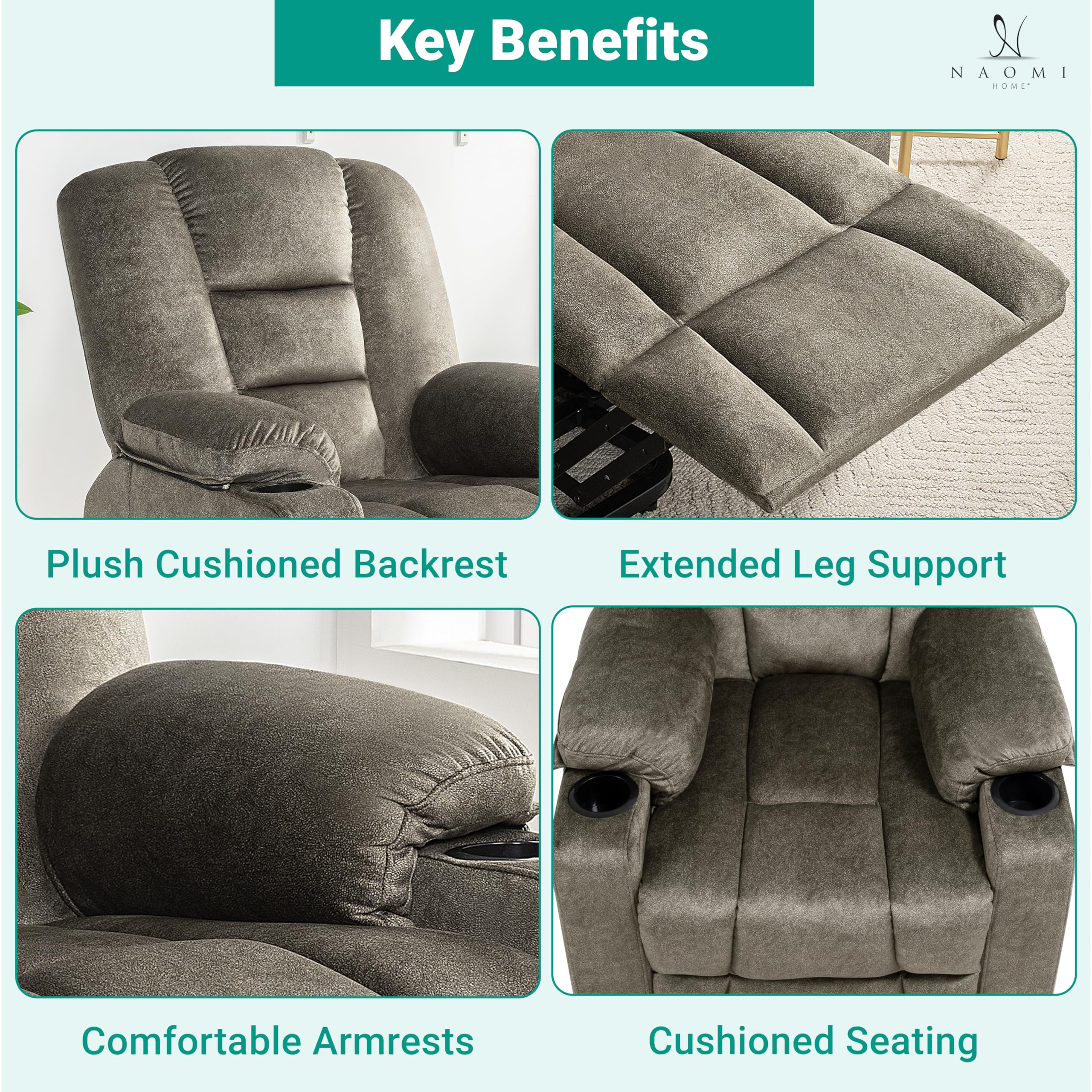 Amazon.com: Naomi Home Doris Power Lift Recliner Chair for Elderly