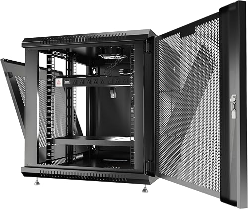 Miniatura 4 de Estante de red para servidores de 35 pulgadas de profundidad con cerradura en ruedas y puerta ventilada - POWERBAR - Estante - Ventilador - Hardware