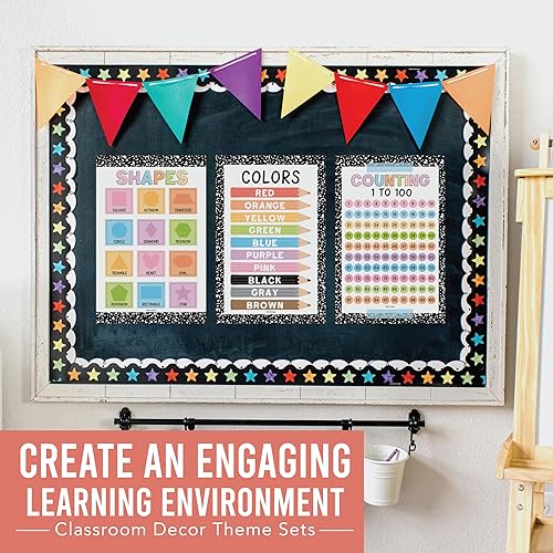 Miniatura 16 de Hadley Designs 16 pósteres educativos para decoración del aula, carteles educativos de pizarra para niños de 1 a 3 años, póster de aprendizaje