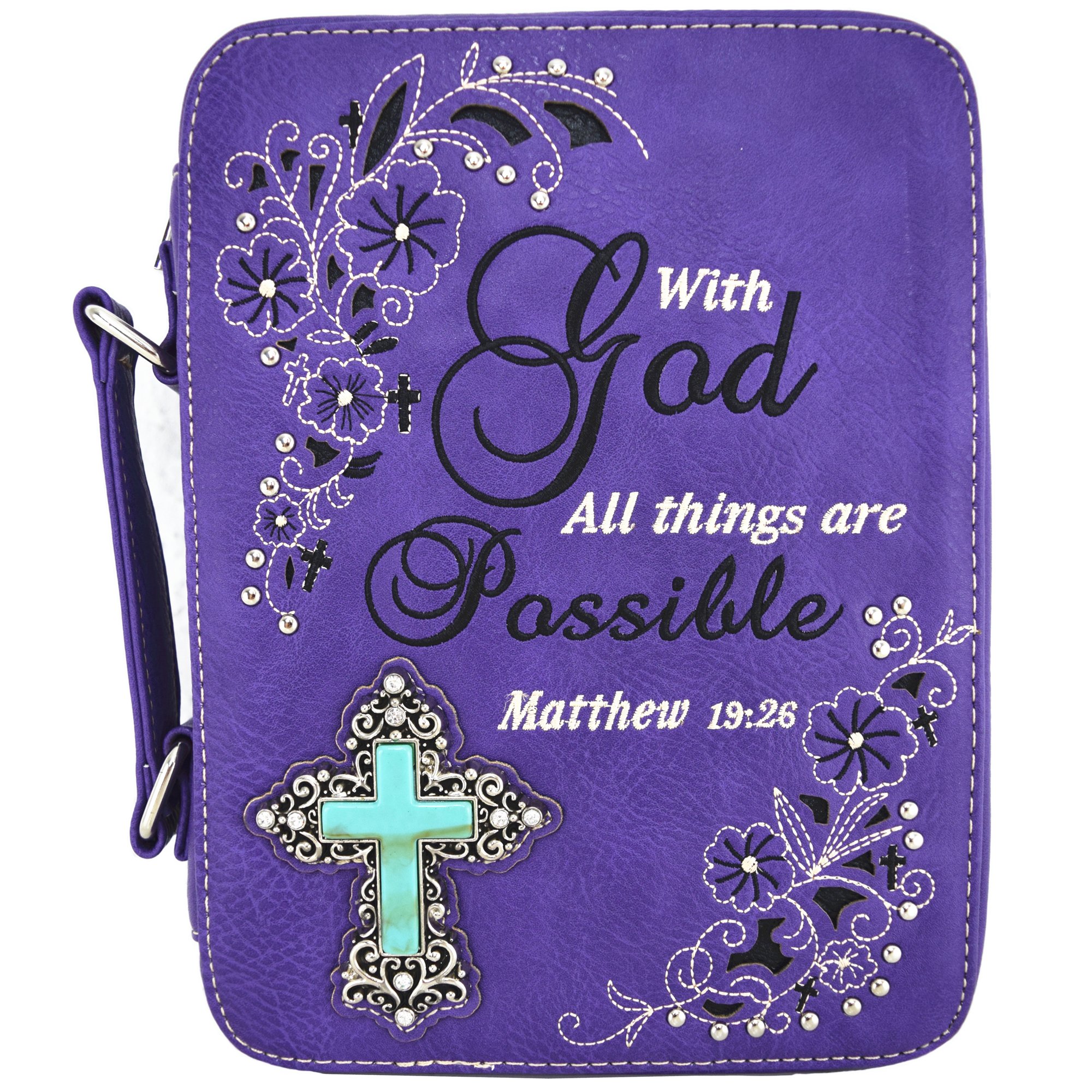 Amazon.com: Western Style Embroidered Verse Scripture Bible Cover Book ...