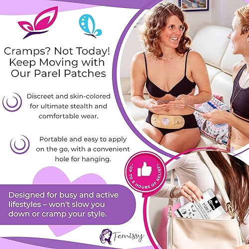 Miniatura 5 de Parches de calentamiento de período para calambres menstruales basados en la fuerza del flujo, 10 parches de período para flujo débil y normal con