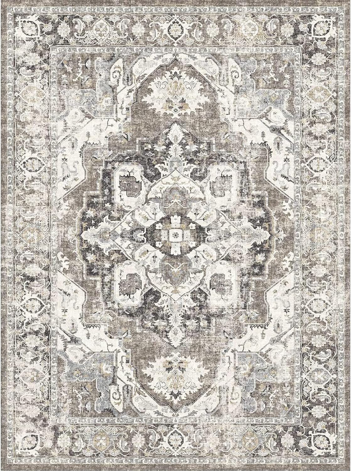 Washable 4x8 Hallway Runner Rug: Soft Kitchen Rug Non Slip Floor Runner with Rubber Backing for Living Room Bedroom Non Shedding Farmhouse Carpet Runners (Beige, 4x8) - Image 6