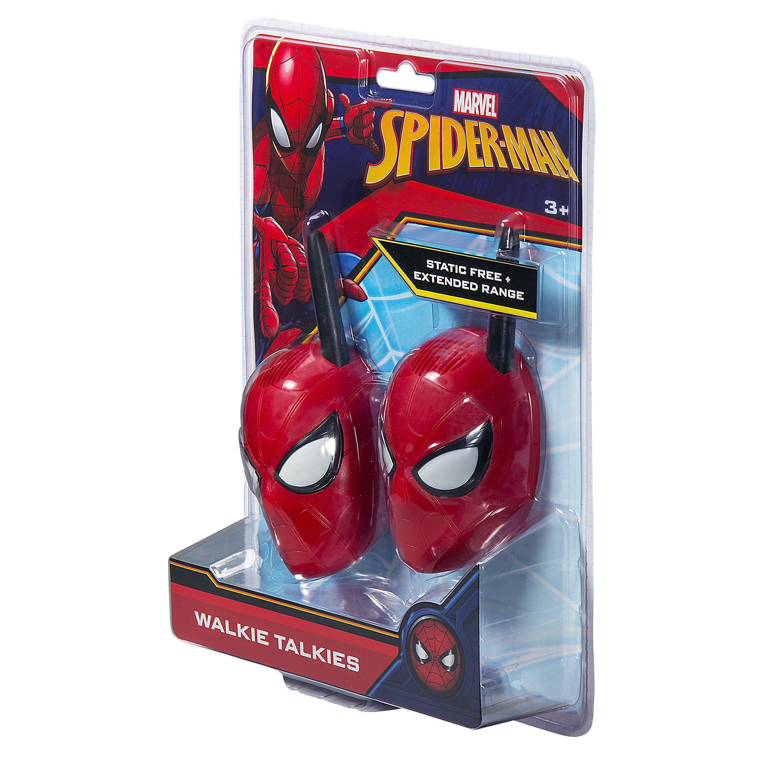 EKids Spiderman krótkofalówki dla dzieci, 2-kierunkowe radio dalekiego zasięgu z grafiką postaci i stylizacją, ręczne krótkofalówki dla dzieci, na zewnątrz, do wewnątrz, przygoda, gra, czerwone
