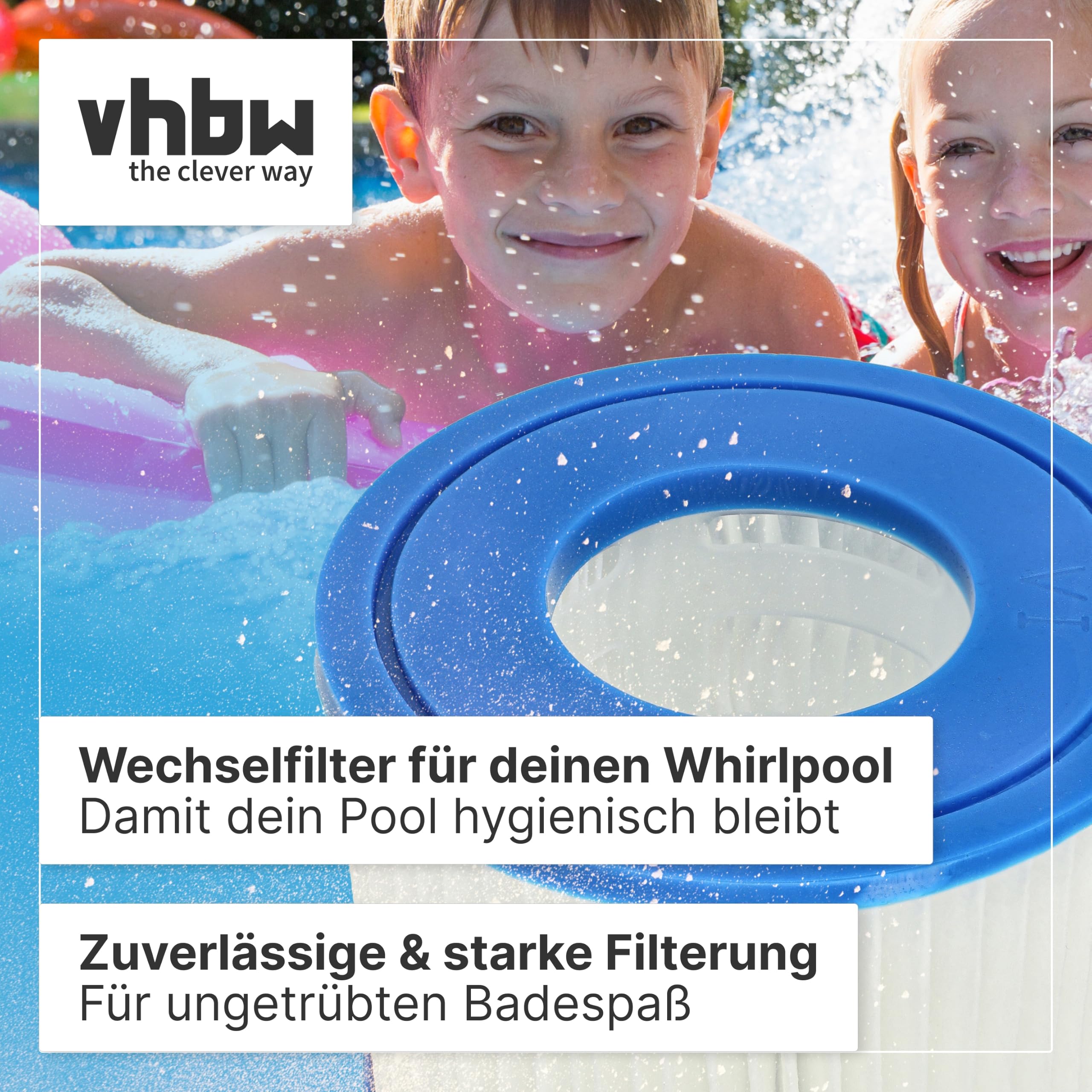 vhbw 12 x wkład filtrujący typu VI kompatybilny z Bestway Lay-Z-Spa Hawaii, Miami, Monako Pool - zapasowy filtr, niebieski, biały