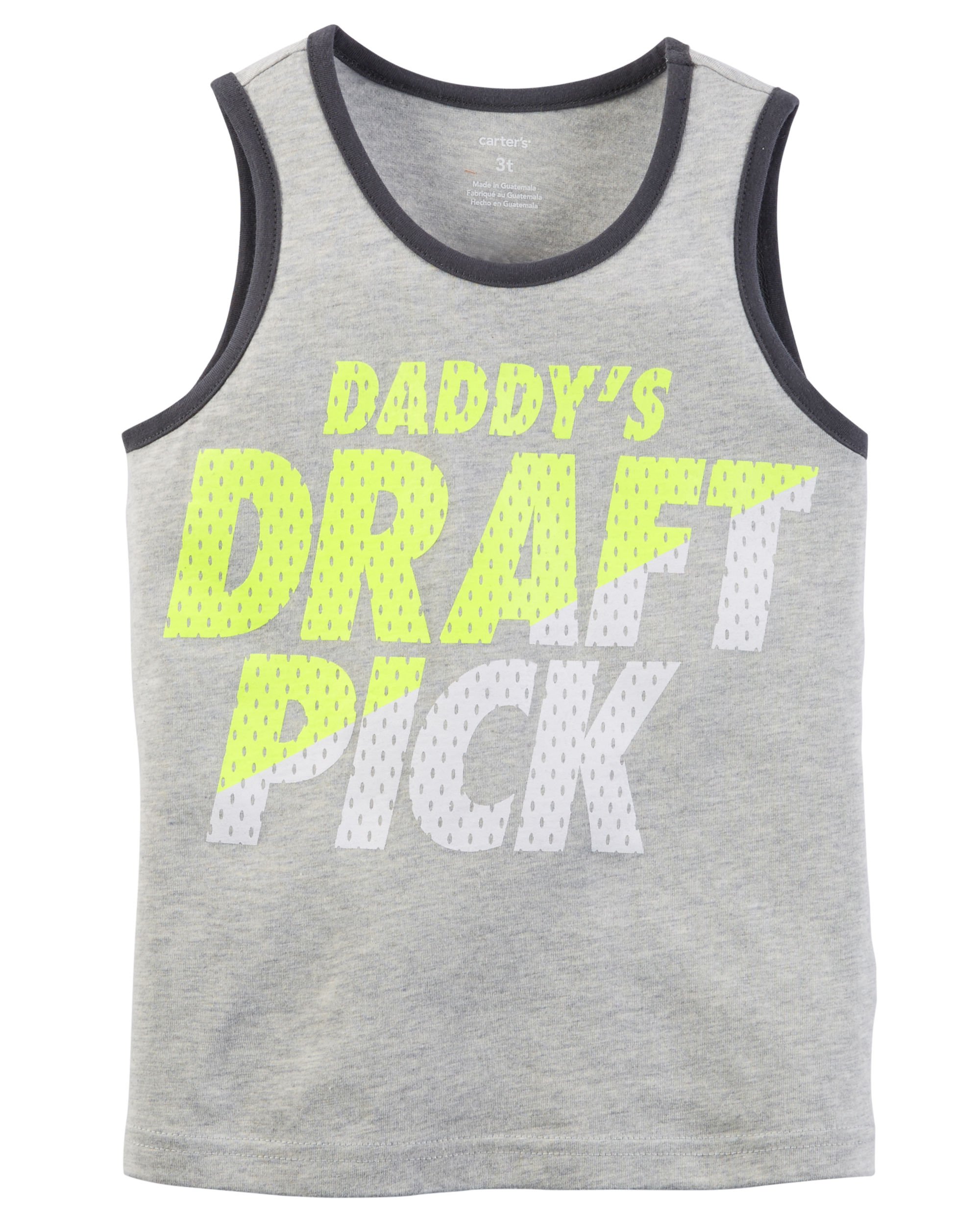 Carter's Boys "Daddy's Draft Pick" Tank Top, Grey, 4t