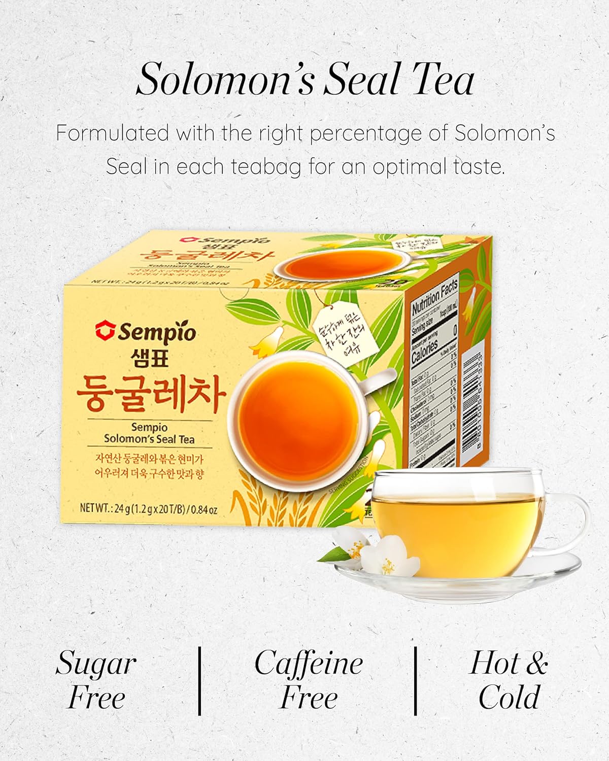 SEMPIO Solomon's Seal Tea - Earthy, Robust Drink for All-Day-Long. Sugar-Free, Caffeine-Free (20 Tea Bags, Pack of 1) - Image 2