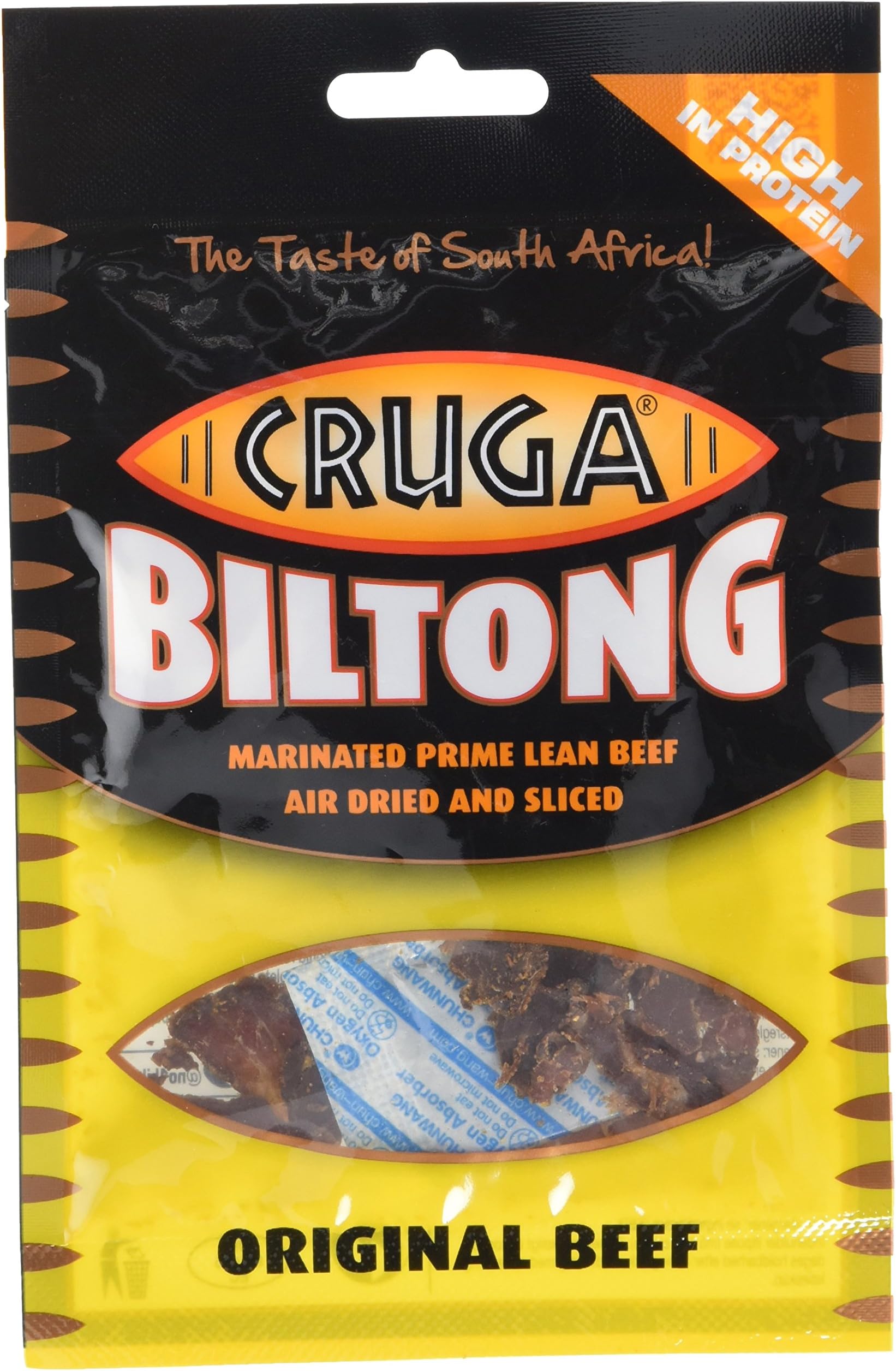 Cruga Original Beef Biltong, 25 g, Pack of 10